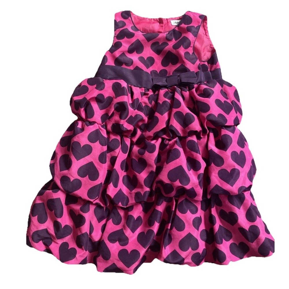 Jillian’s Closet Heart Pink Purple Dress Girls Size 3T Sleeveless Layered